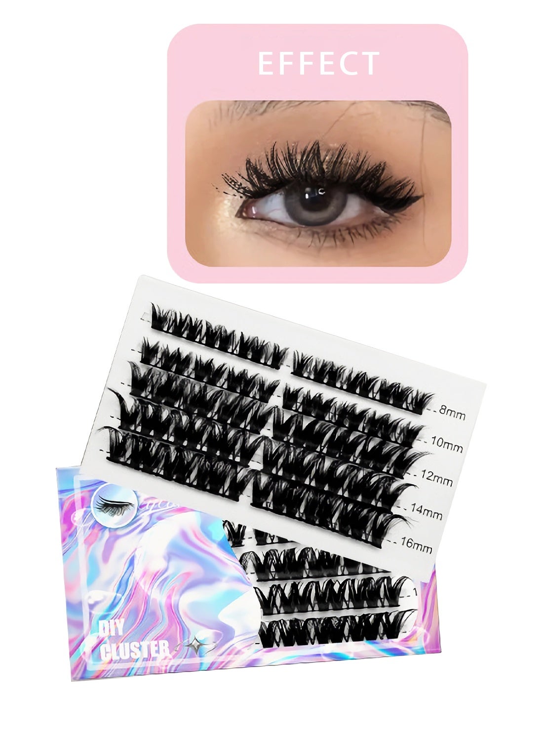 Voluminous Floral Curl 40-Cluster False Eyelashes – Naturally Thick for Enchanting Eyes
