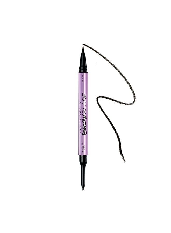 Urban Decay Brow Blade - Waterproof Eyebrow Pencil & Ink Stain - Dual-Ended Pencil Fills and Defines - Brow Tint with the Precision & Definition of Microblading – Blackout (Soft Black)