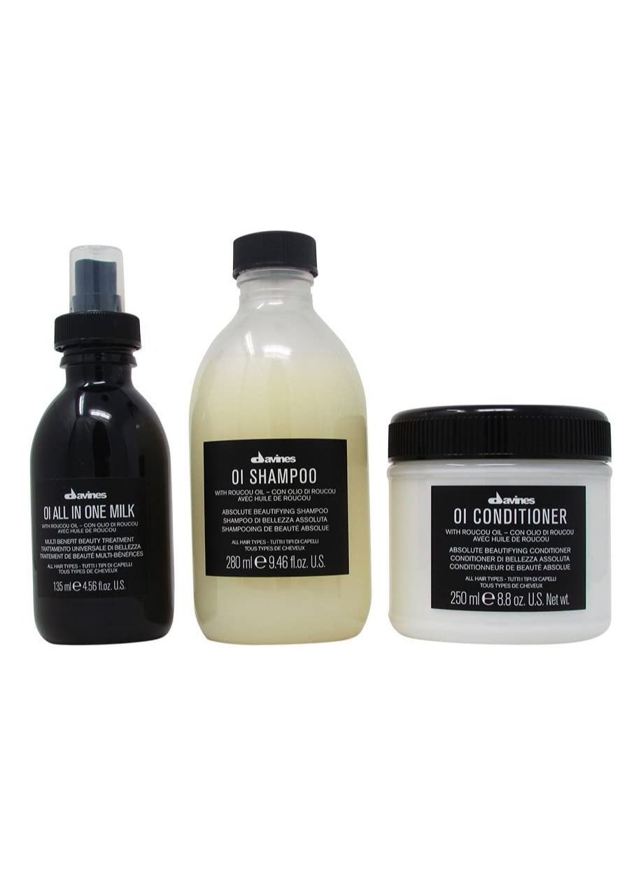 Oi Shampoo 280 ml, OI Conditioner 250ml And OI All in One Milk 135ml
