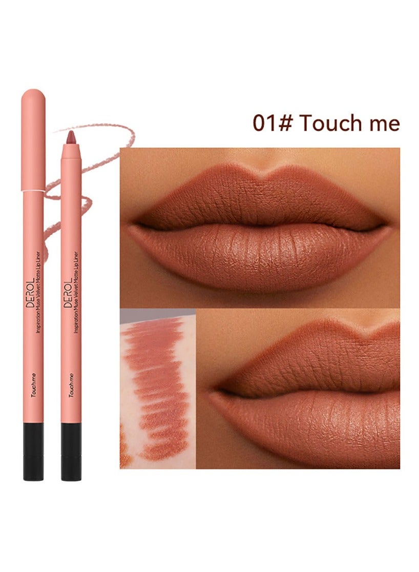 Lip Liner Pencil Neutral Matte Nude Velvet Non-Stick Cup Waterproof Smooth Stain Clear Talk Cork Color Soft Spoken Slim Whirl Rotating Cutting Easy To Use Professional Makeup For Women