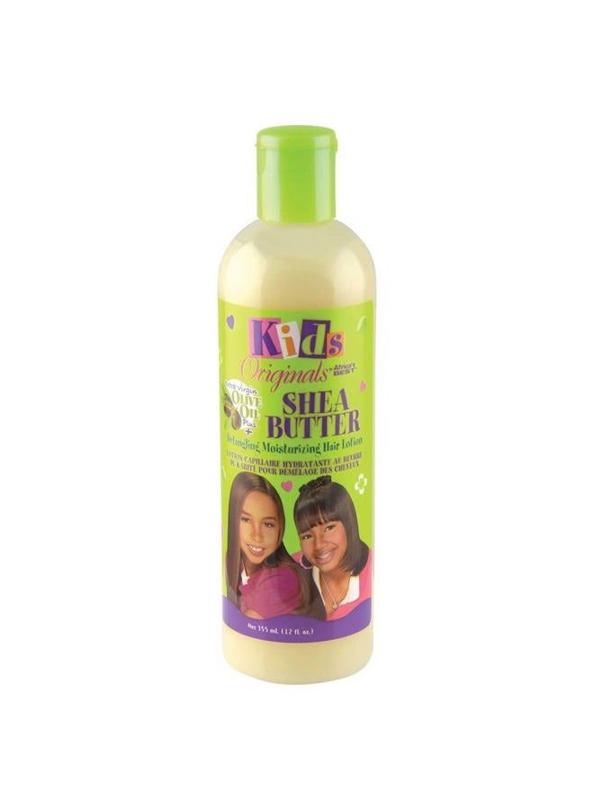 Kids Shea Butter Detangling Moisturizing Hair Lotion, Enriched with Extra Virgin Olive Oil, Petrolatum and Mineral Oil Free, 12 oz Bottle
