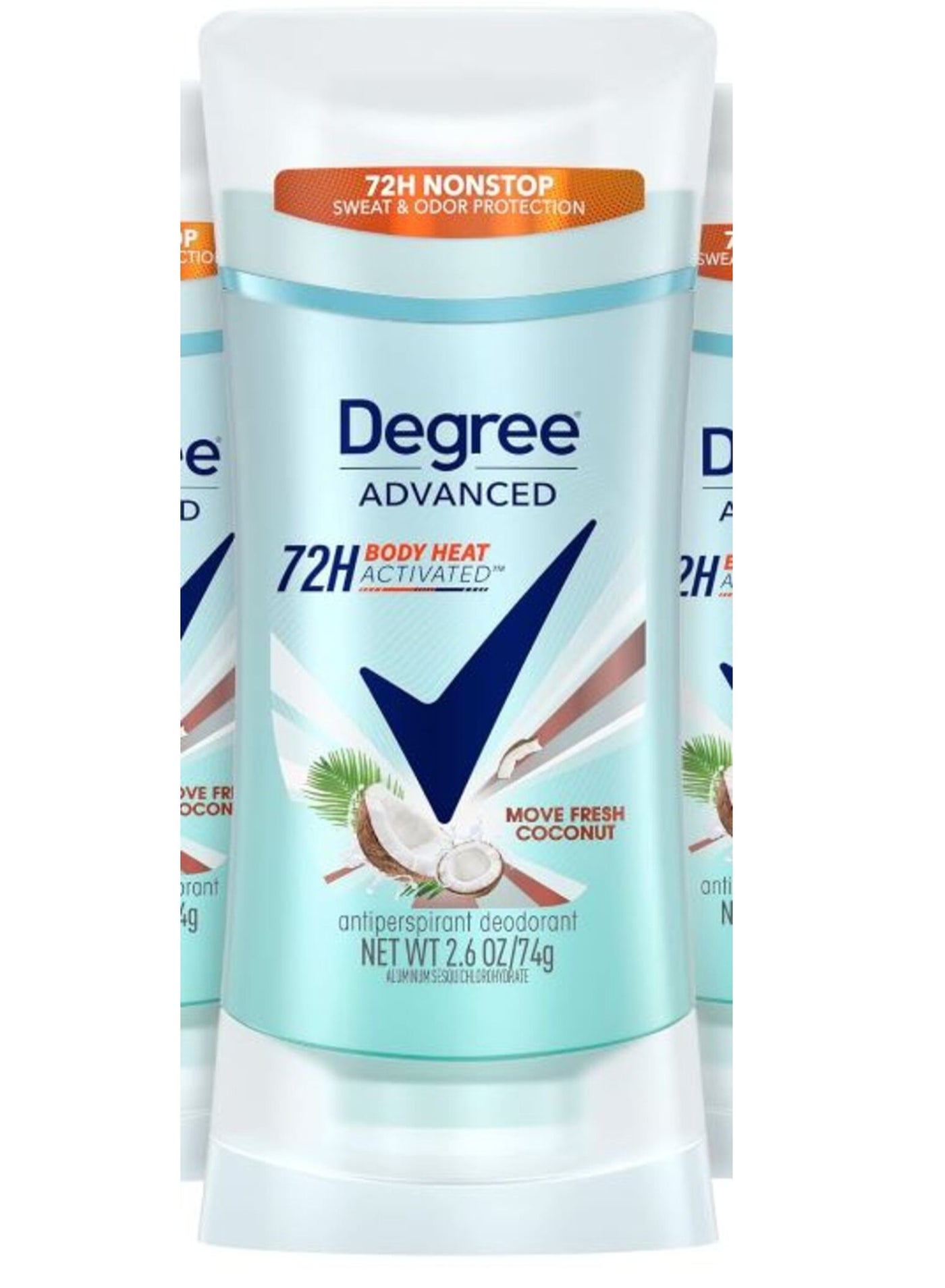 Degree Antiperspirant Deodorant 72-Hour Sweat & Odor Protection Coconut & Hibiscus Deodorant for Women with MotionSense Technology 74 gm