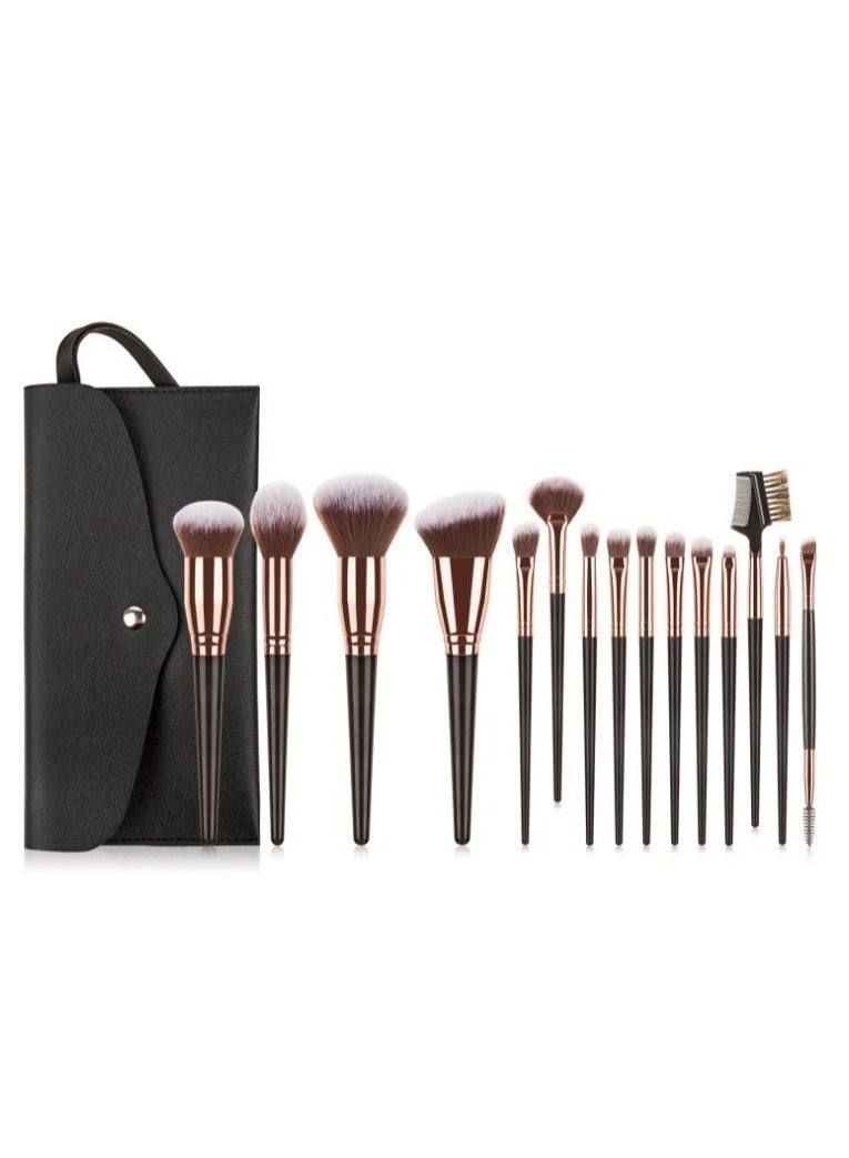 15Pcs Professional Makeup Brushes Set with Bag Premium Synthetic Makeup Brush  Foundation Eyeshadow Brush Travel Make up Brushes Set for Girls Women Gifts