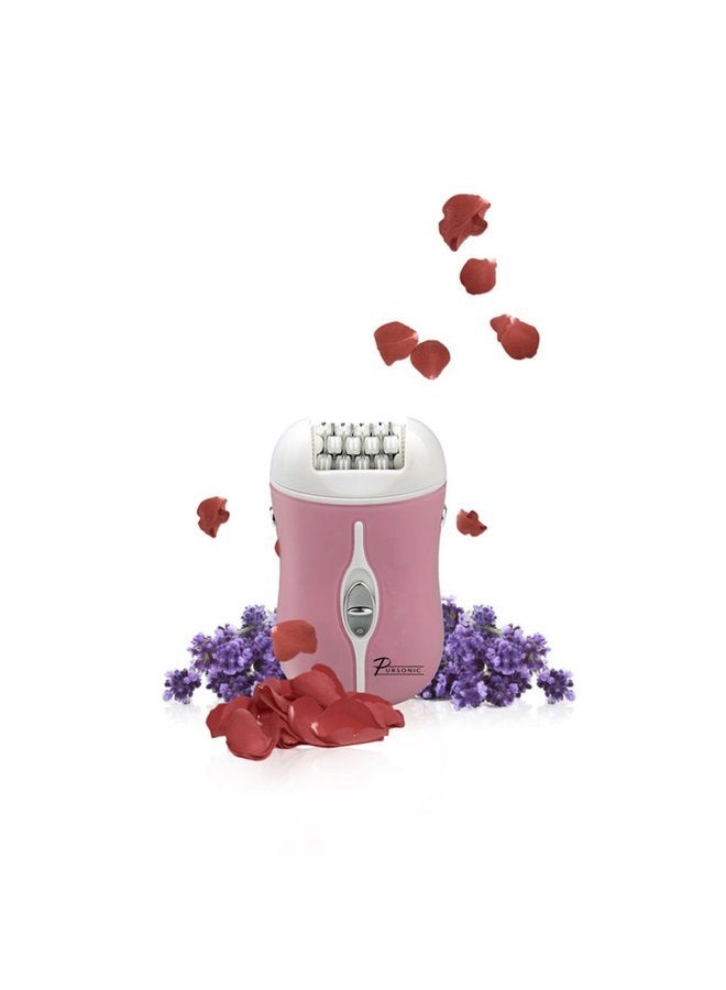 Fe120P Cordless Epilator with 40 Tweezers - Rechargeable 2 Speed Epilators Hair Removal for Women - Compact Hair Removal Device for Arms, Legs, Underarms & Bikini Area (Pink)