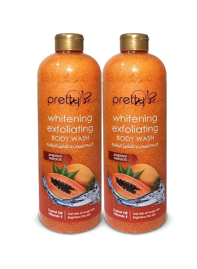 Brightening Exfoliating Body Wash Papaya Extracts, Carrot Oil 2x1000ml