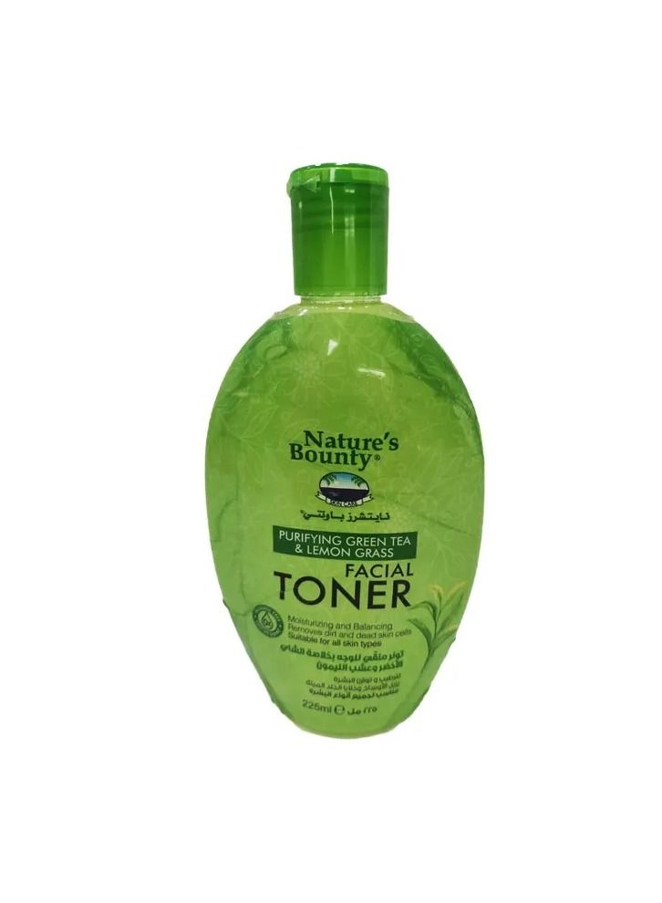 NATURE'S BOUNTY Green Tea & Lemongrass Facial Toner – Refreshing Toner for Balanced, Clear Skin, 225ml