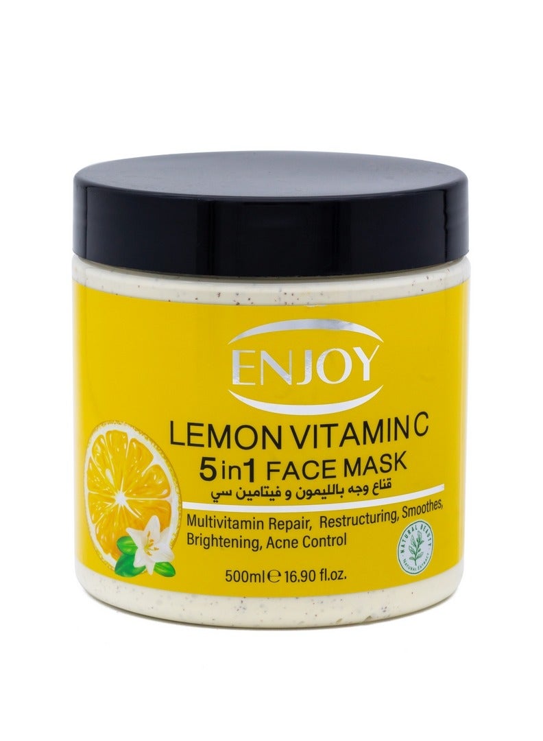 ENJOY Face & Body 5-in-1 Whitening Mask – Lemon & Vitamin C | Brightening, Smoothing & Acne Control