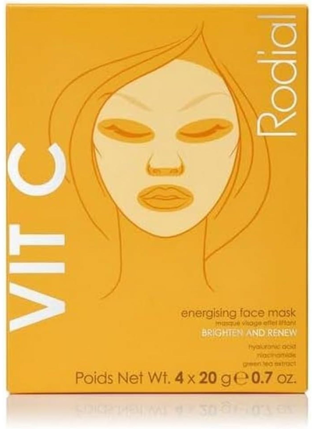 Rodial Vit C Cellulose Sheet Mask x 4 – Deep Hydration for Dehydrated Skin, Vitamin C & Green Tea, Cooling Bio-Cellulose for Inflammation Relief 4 Pack - image 5