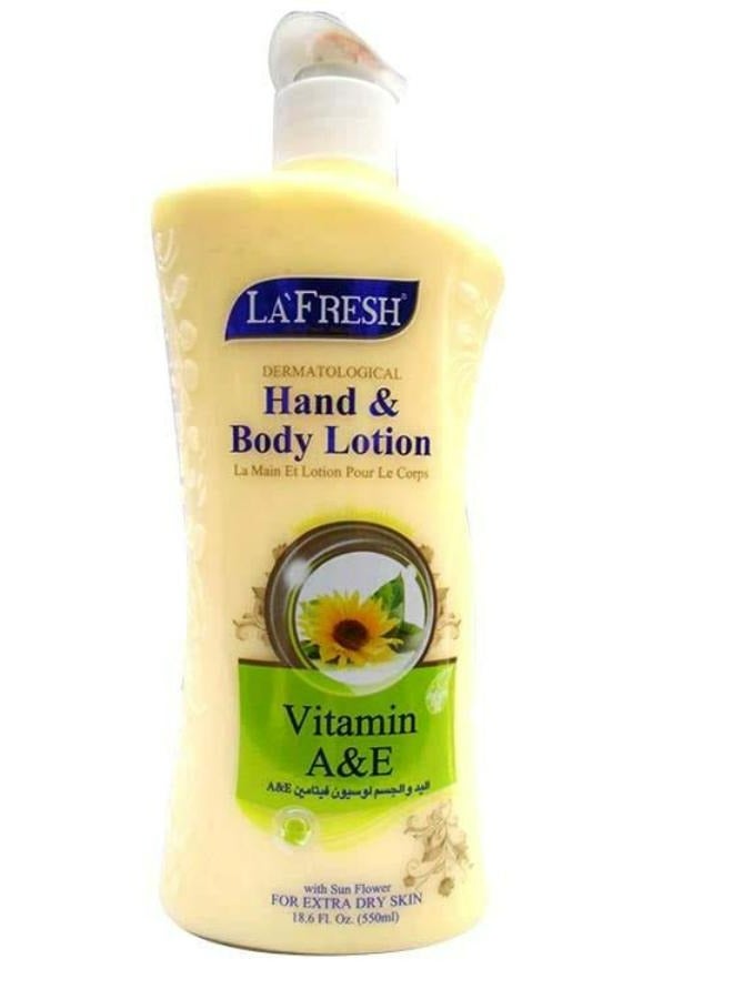 Vitamin A And E With Sunflower Hand And Body Lotion Beige 550 ML