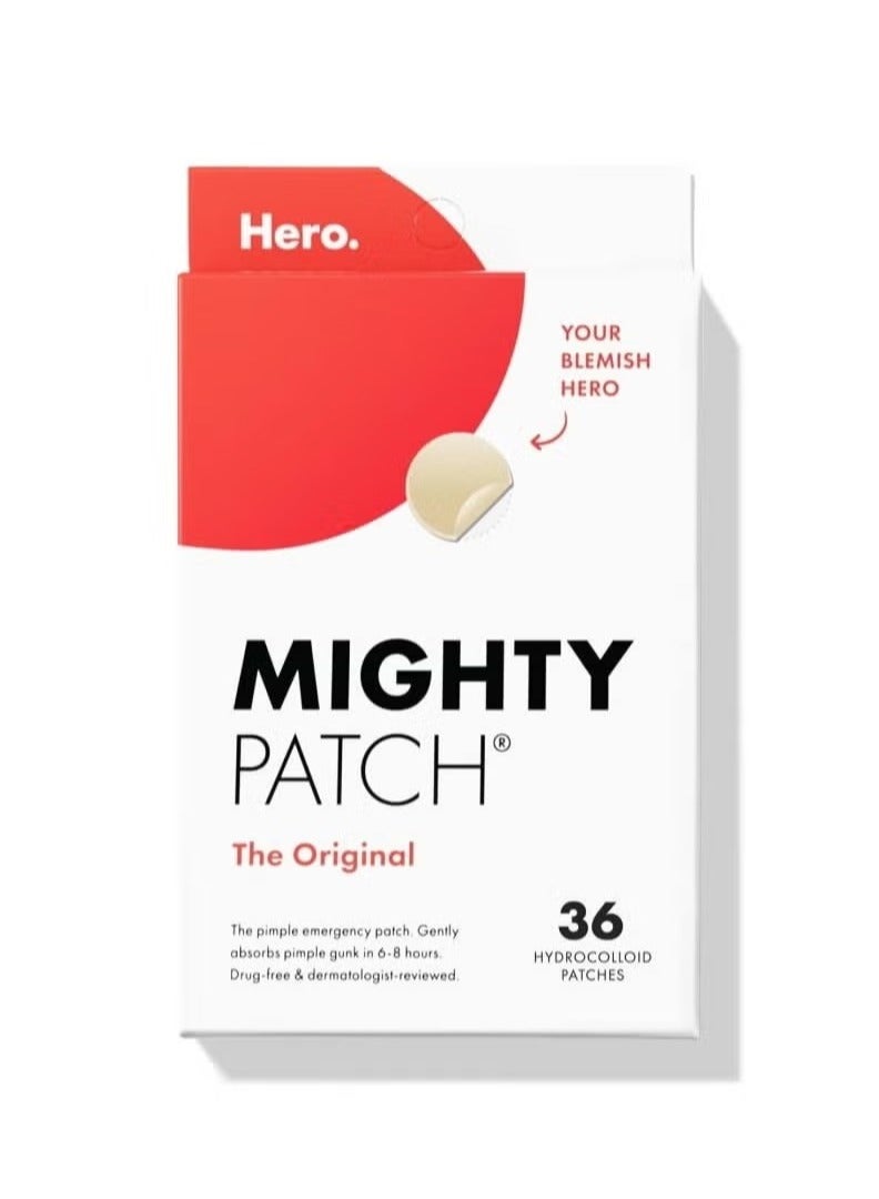 Original patch from Hero Cosmetics - Hydrocolloid Acne Pimple Patch for Covering Zits and Blemishes in Face and Skin, Vegan-friendly and Not Tested on Animals (36 Count)