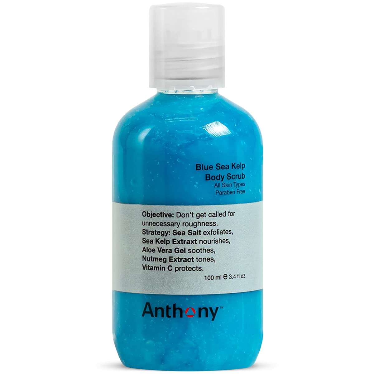 Anthony Exfoliating Body Scrub â€“ Sea Salt, Vitamin C, And Aloe Vera Deep Cleans, Smooths Rough Patches & Soothes and Protects Skin â€“ Blue Sea Kelp Body Wash 3.4 Fl Oz