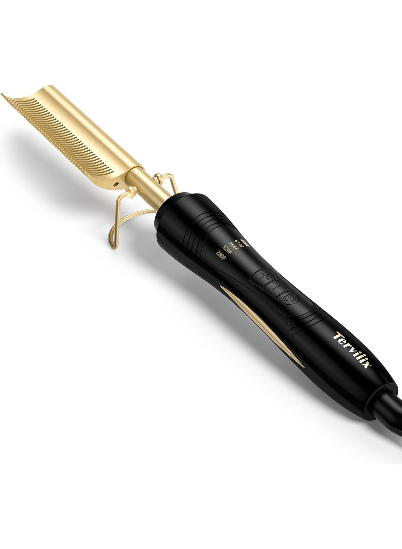 Hot Comb,450F Adjustable Temperature Hair Straightener Anti-Scald Heat Pressing Combs,Ceramic Electric Fast Heating Hair Straightening Comb,Curling Iron with Dual Voltage Auto and Shut-Off