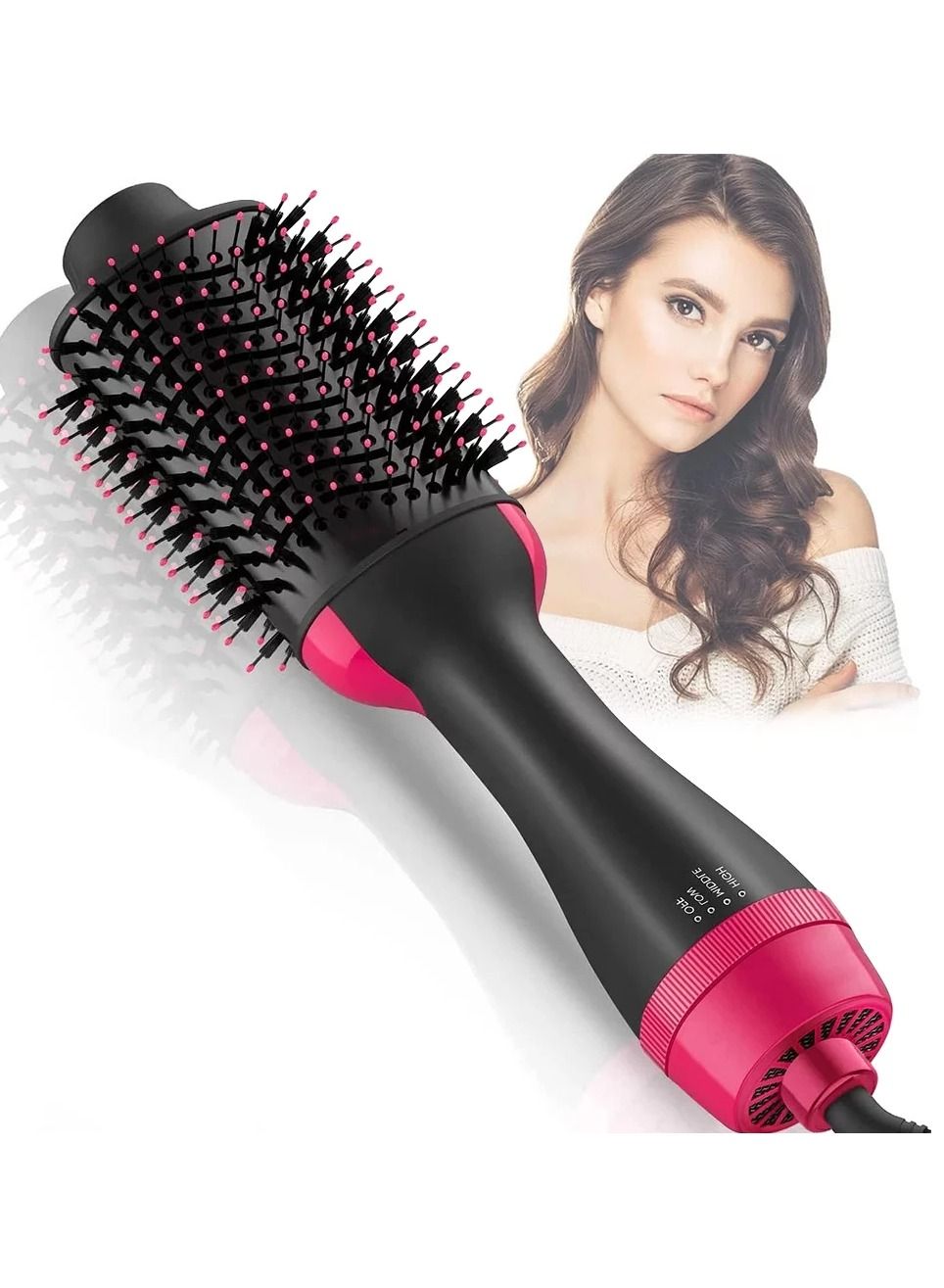 Hair Dryer Brush Blow Dryer Brush in One Upgraded 3 in 1 Hair Dryer and Styler Volumizer with Negative Ion Anti-frizz Ceramic Titanium Barrel Hot Air Brush Hair Straightener Brush