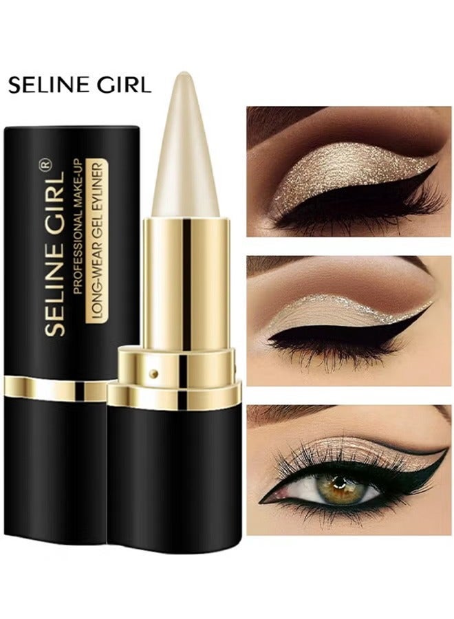 Smooth Gel Eyeliner-Black Eyeliner Pen Gel, Quick Drying Formula Eye Liner, Waterproof Smudge-Proof All Day Eyeliner Makeup, Long Lasting Create Statement Eye Look (01)