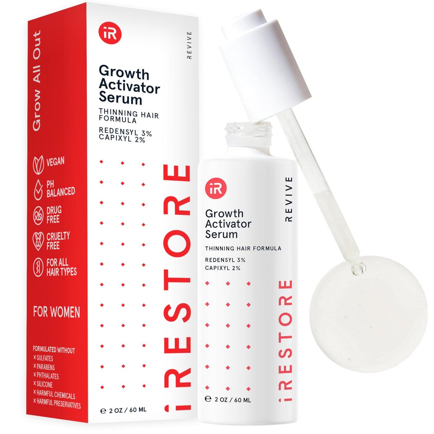 iRESTORE Scalp Serum | Hair Growth Serum for Women Men | Best for Hair Loss Hair Thinning | Aids Regrowth with Redensyl Capixyl & Biotin | Hydrates Scalp for Visibly Thicker Fuller Hair - 2 Fl Oz