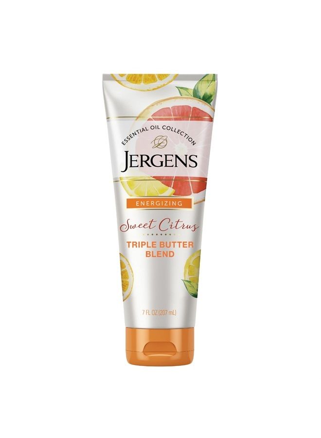 Sweet Citrus Body Butter Body and Hand Lotion, Moisturizer, 7 Ounce Lotion with Essential Oil for Indulgent Moisturization