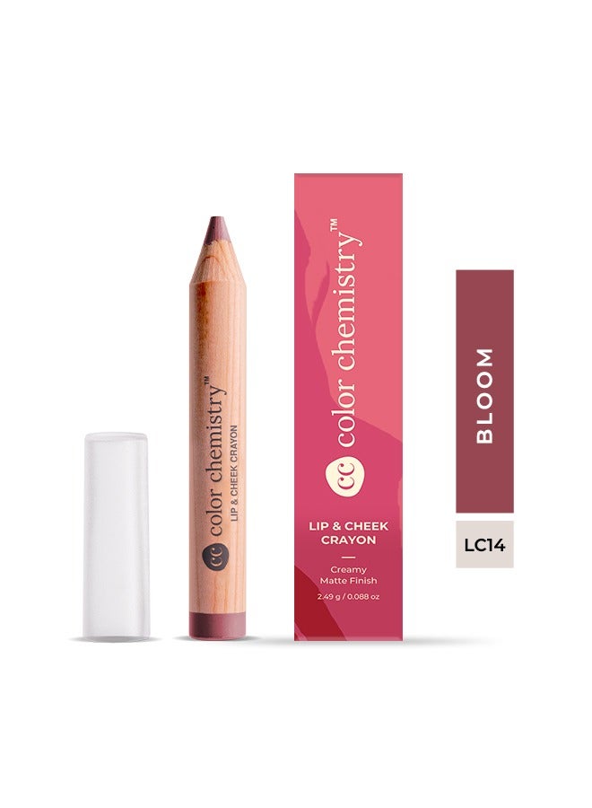 Color Chemistry Bloom Lip And Cheek Crayon - 2.49 g, Vegan, Ultra-Matte, Non-Drying, Pigmented And Long-Stay Lipstick, Multi-Use Lip Crayon