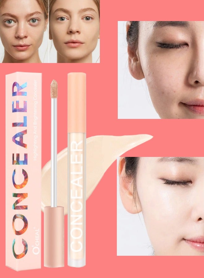 Highlighting and Brightening Concealer Moisturizing and Nourishing Skin Without Drying Conceals Acne Scars Dark Circles Dark Spots Tattoo Brighten Skin Tone Foundation Cream Stick Ivory 01