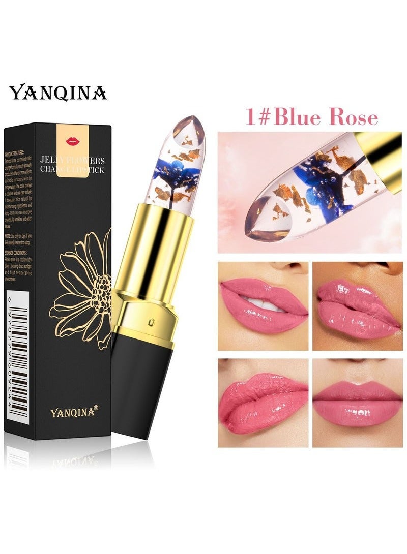 Magic Color-Changing Petal Jelly Lipstick - Moisturizing & Nourishing, Temperature Sensitive, Natural Look For All Skin Types - Perfect Valentine'S Gift With Plant Squalane Flower Lipstick with Plant Squalane Plant Squalane #01