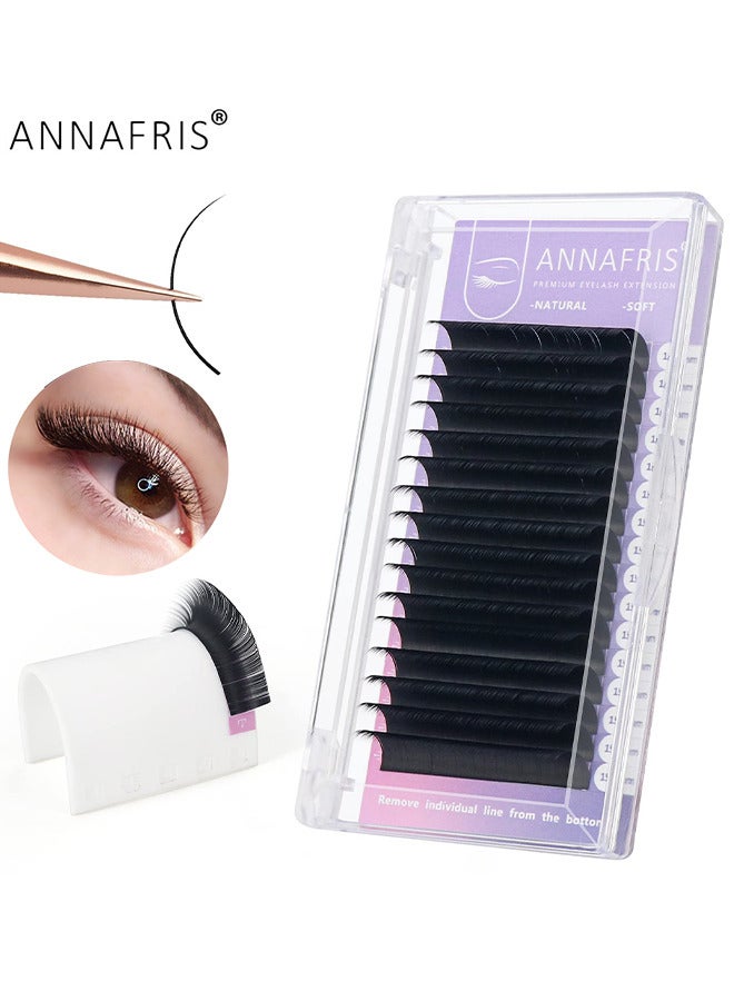 Professional 16 Rows Classic Eyelash Extension Matte Black Individual False Eye Lashes Extension Salon Use Natural Soft Eyelashes (0.05 C, 15mm)