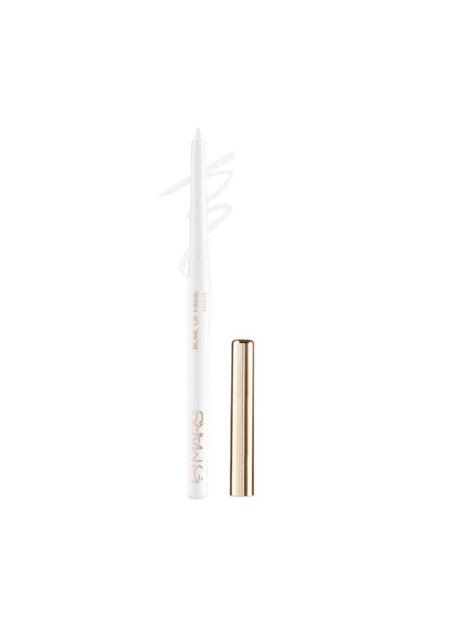 MARS Kohl of Fame Up to 12 Hours Stay Matte Pencil Kajal | Smudgeproof & Waterproof | Long Lasting (0.35g) (White)