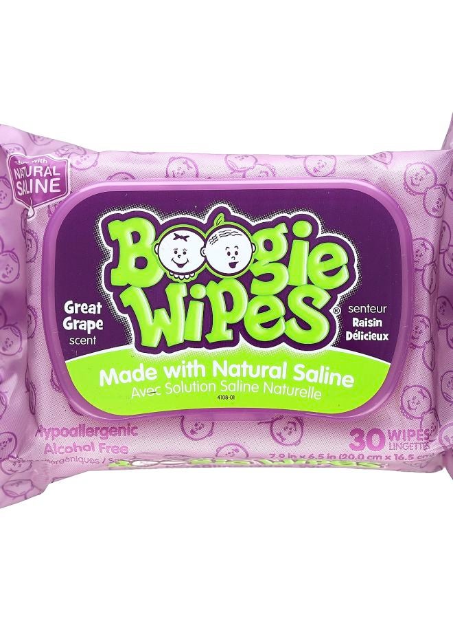 Gentle Saline Nose Wipes Grape  30 Wipes