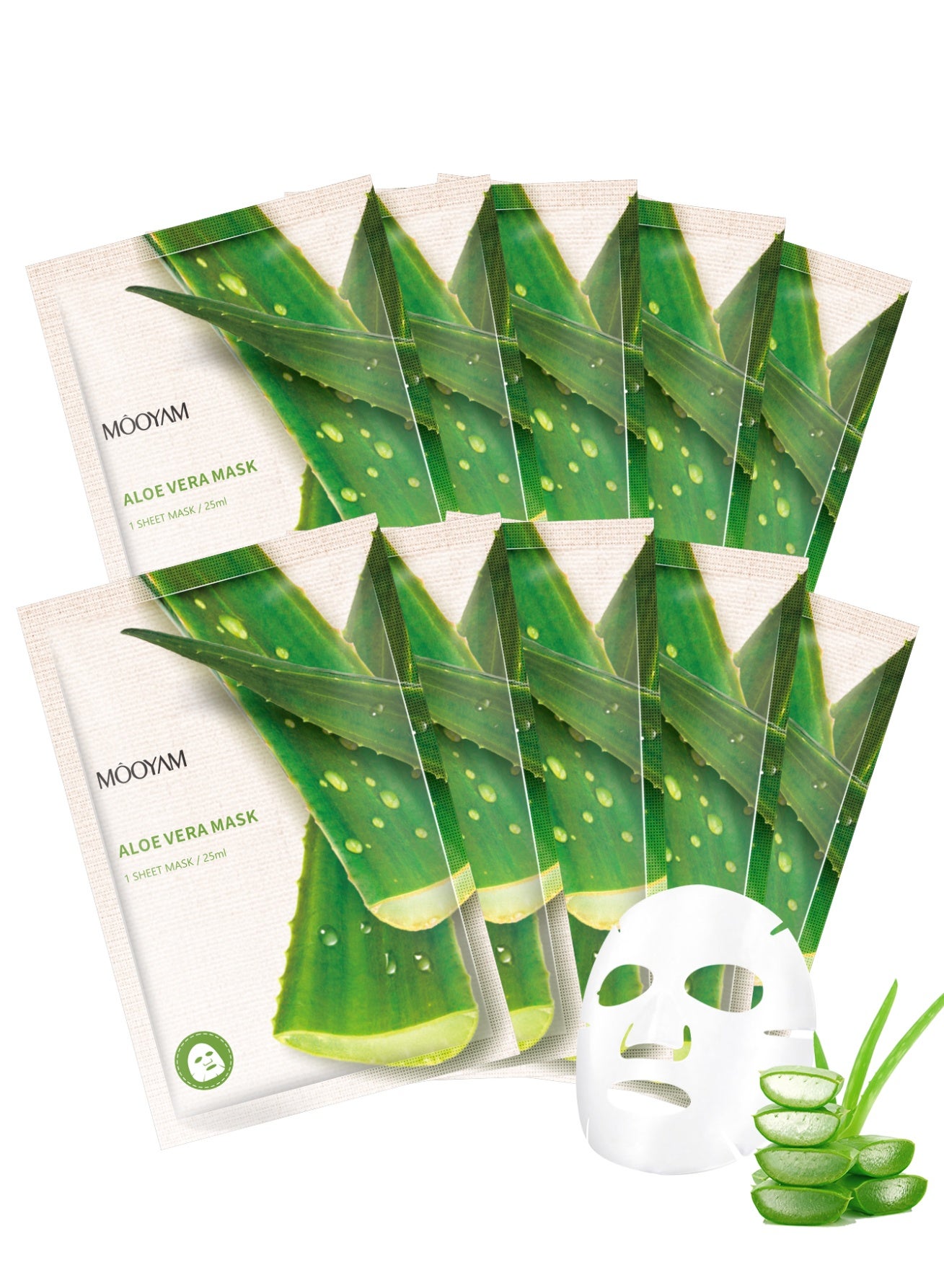 Facial Masks Skincare for Women,Aloe Vera Moisturize Face Mask Sheet for Girl,Hydrating Face Mask for All Skin Types,Dry Skin & Sensitive Skin (10-Packs)