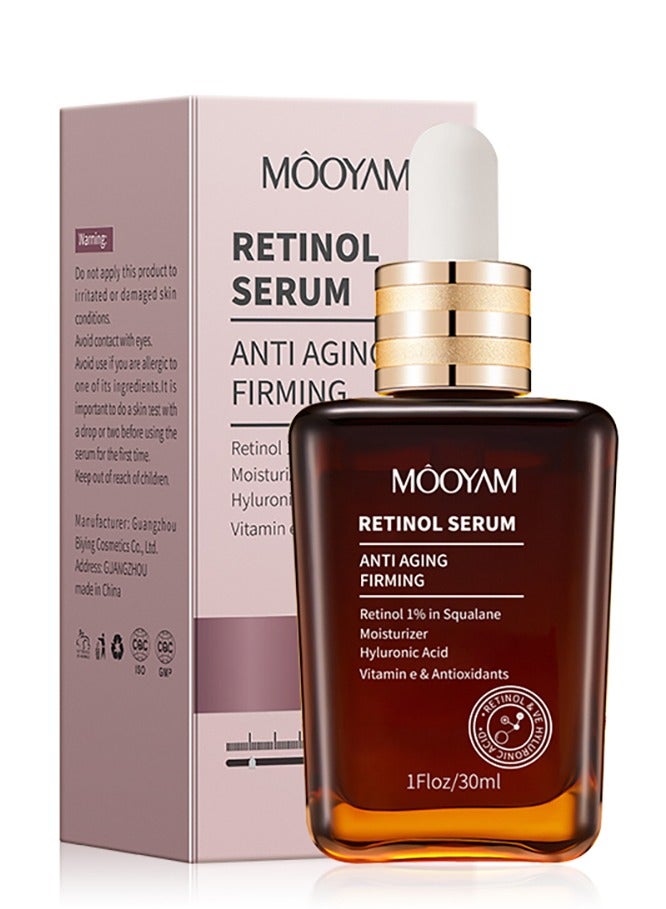 Retinol Serum Wrinkles Anti-Aging, Vitamin E And Antioxidants Hyaluronic Acid Anti-Aging Serum, Reduces Wrinkles, Fine Lines, Age Spots, Sun Spots, Anti Wrinkle Facial Serum 30ml
