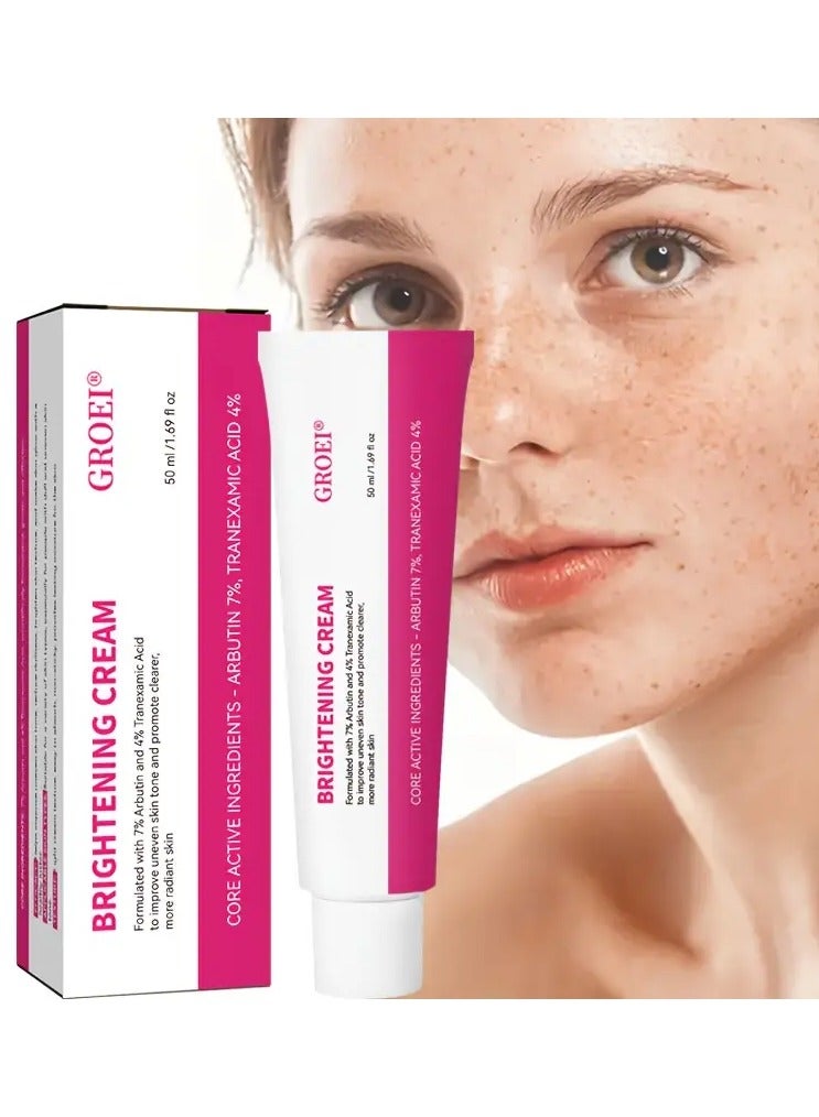 50ml Brightening Cream with 7% Arbutin and 4% - Suitable for all Light Beige tones, Brightening and firming cream, spot-reducing moisturiser, evens out Light Beige, boosts radiance, complexion care products