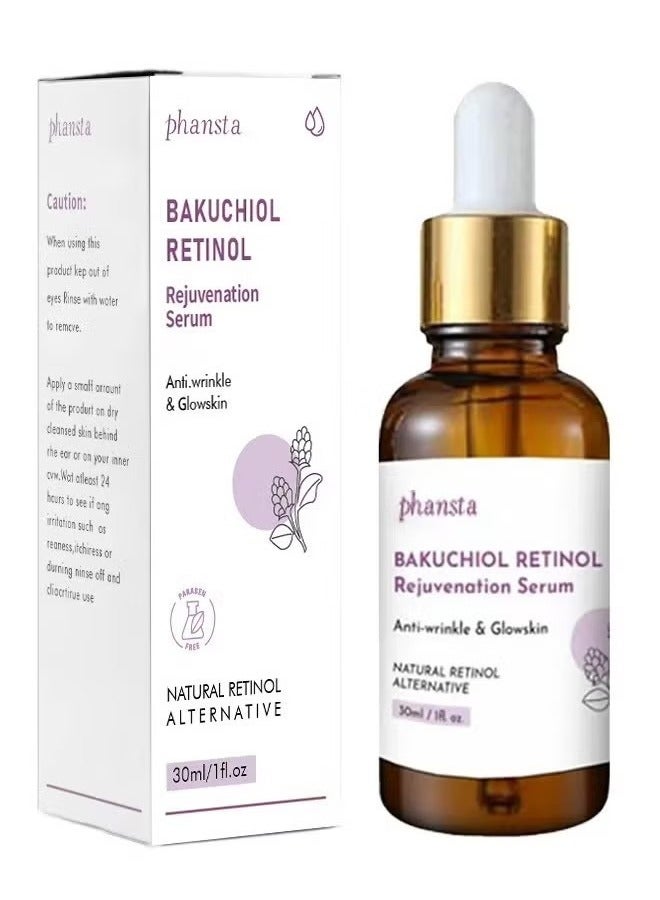 Bakuchiol Retinol Serum, Retinol Rejuvenation Serum for Anti-Wrinkles and Glowskin, Retinol Face Serum for Men & Women