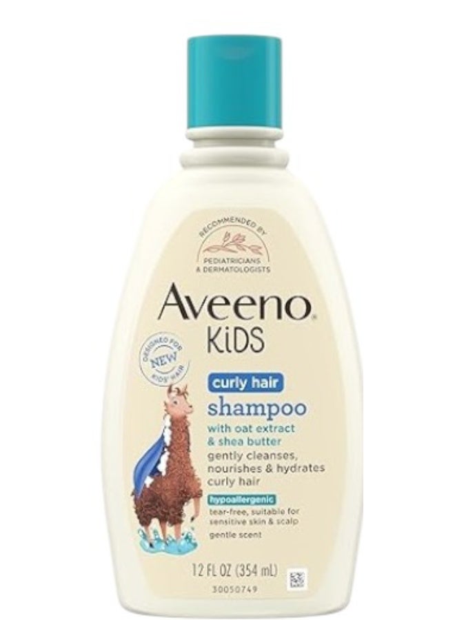 Kids Curly Hair Shampoo, Hydrating Shampoo, Kids Curly Hair Products, Oat Extract & Shea Butter Gentle Scent, 12 fl. oz (Pack of 1)