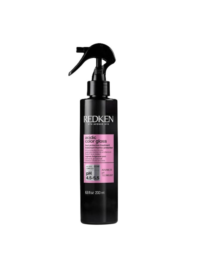 Redken Acidic Color Gloss Heat Protection Leave-In Treatment Spray For Color-Treated Hair - Conditions and Adds Shine, With Heat Protection