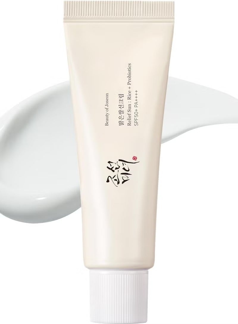 Relief Sun Rice + Probiotics Sunscreen for face moisturizing sunblock with SPF 50 PA++++ Korean sunscreen skincare 50ml