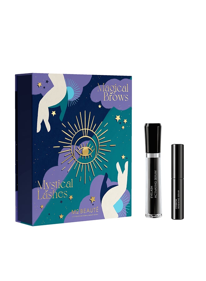 Mystical Eyes Complete Lash And Brow Treatment Gift Bundle Growth Serums And Care Set | For Longer Lashes And Fuller Brows
