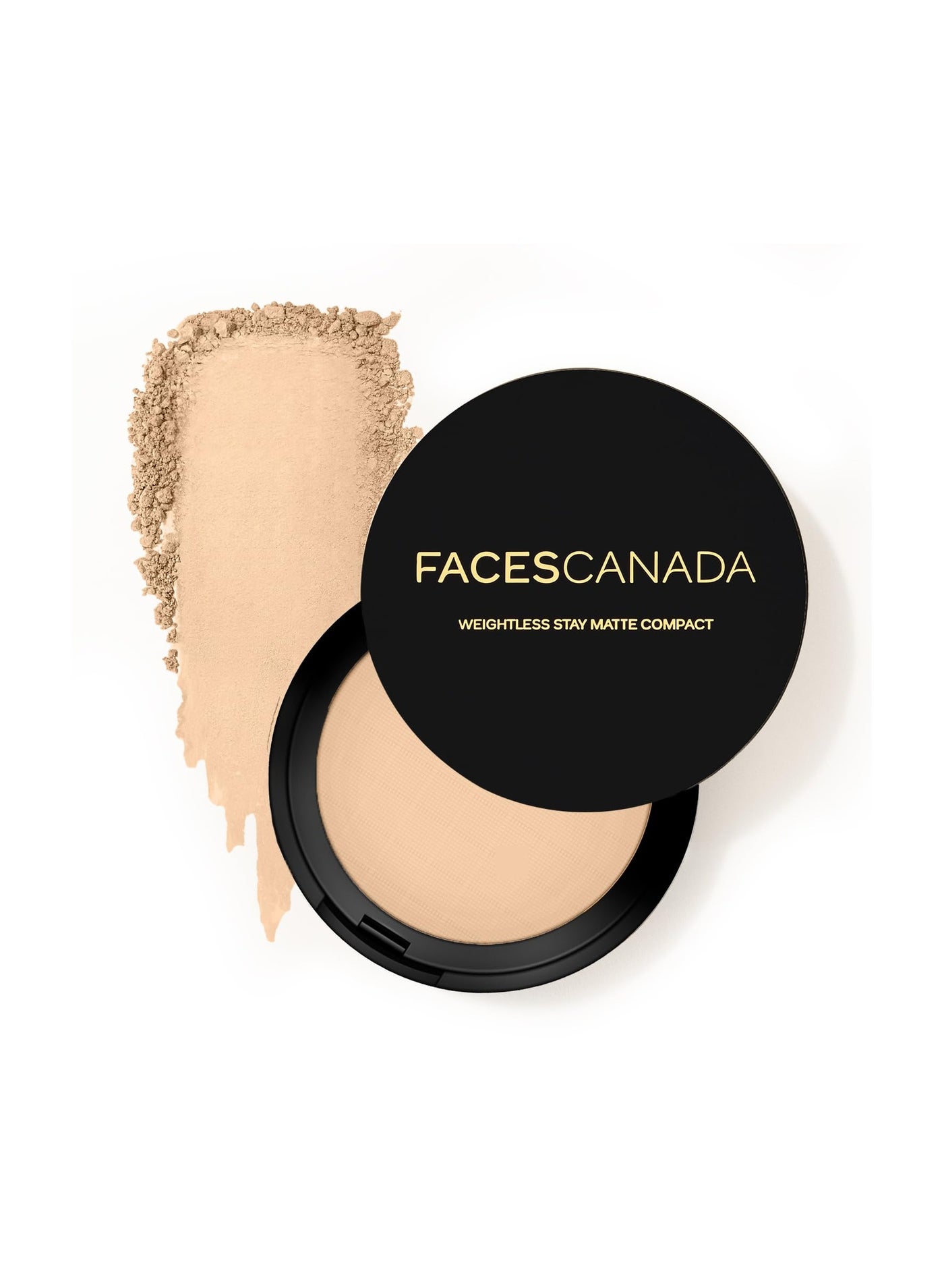 FACES CANADA Weightless Stay Matte Finish Compact Powder - Natural, 9 g | Non Oily Matte Look | Evens Out Complexion | Hides Imperfections | Blends Effortlessly | Pressed Powder For All Skin Types