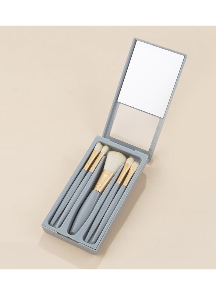 Travel Makeup Brush Set, travel make up brushes sets mini eye shadow kits small size eyeshadow case eyes makup brushed makeuo soft brushs basic cosmetic profesional tools (Sky Blue)