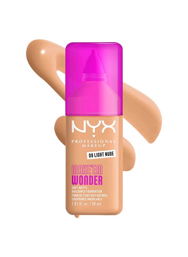 Make 'EM Wonder, 24H Soft Matte Foundation, Undetectable  Finish, Light Nude
