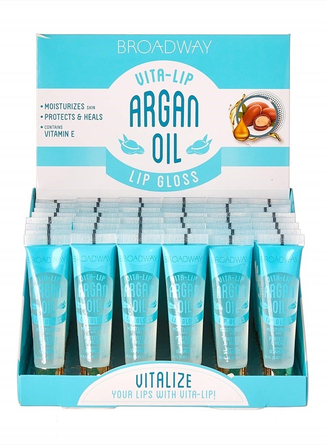 Broadway Vita-Lip Clear Lip Gloss Box Display Set (Argan Oil)