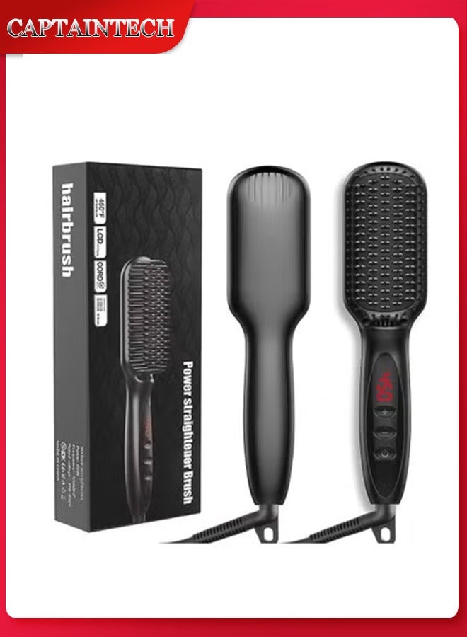 Cordless Beard u0026 Hair Straightener Brush – Portable Mini Straightening Comb for Men u0026 Women | 2-in-1 Styling Tool ﻿