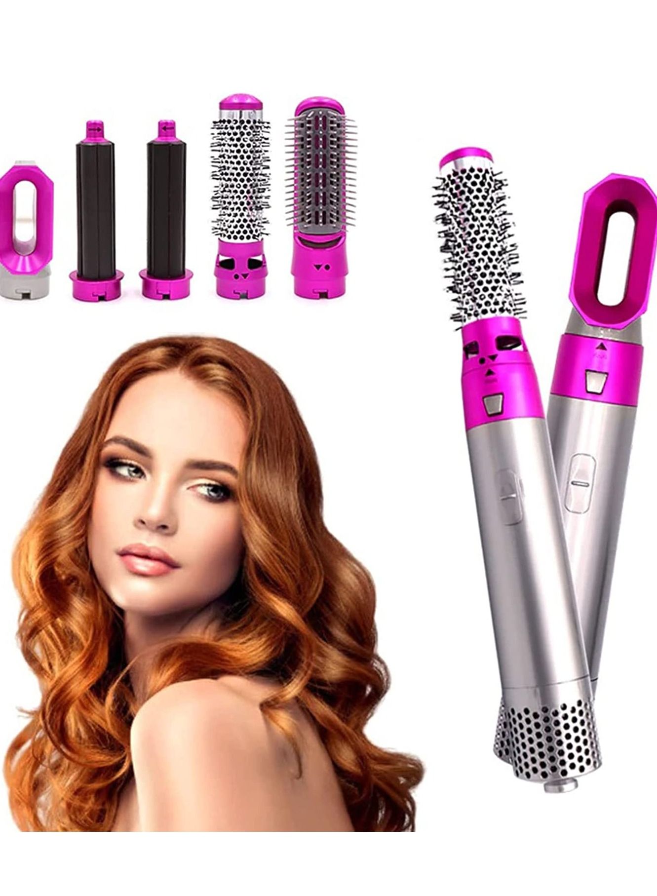 Curling Iron 5 in 1 multifunctional, hair dryer ,hair curler brush , hot air brush ,rotating brush portable