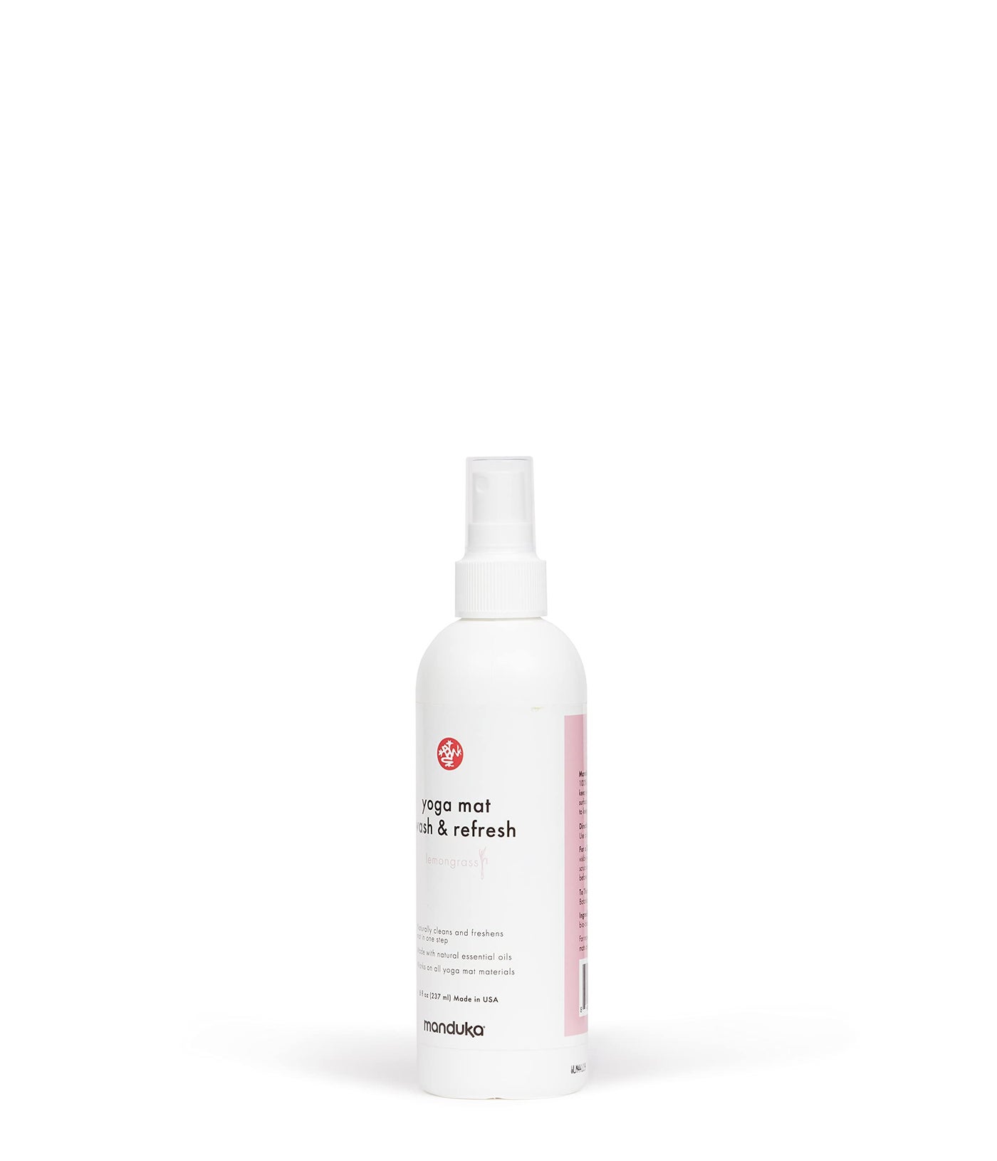 Manduka Yoga Mat Wash and Refresh â€“ 100% Natural Essential Oil Yoga Mat Cleaning Spray, Fitness Equipment and Gym Accessories Cleaner, Non-irritating, Pet Friendly | Lemongrass Scent, 8 oz