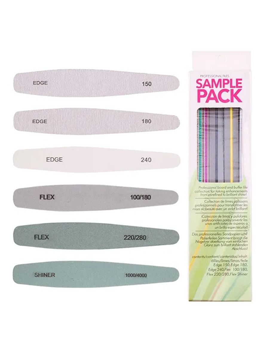 Nail File Set 6 PCS Nail Polishing Files Buffer Blocks Cleaning Brush Kit Manicure Pedicure Tools Set Sanding Nail File