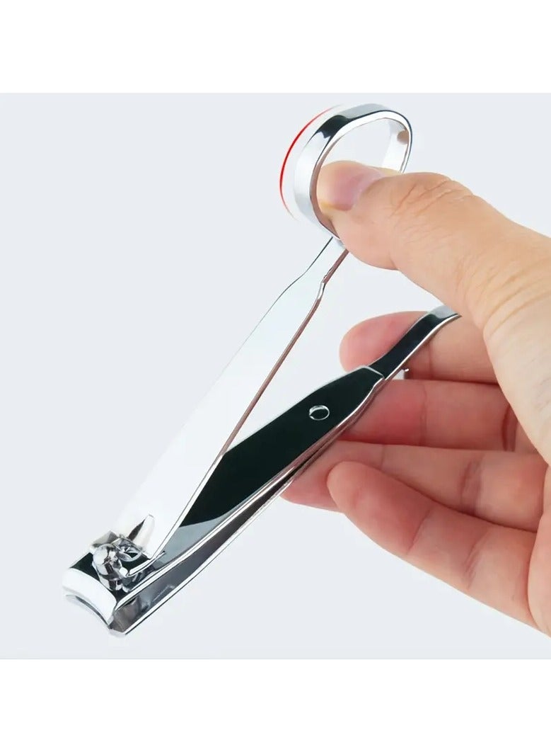 Premium Scissor Grip Nail Clippers Set Sharp Stainless Steel Blades for Perfectly Trimmed Fingernails & Toenails for Men & Women  - Silver