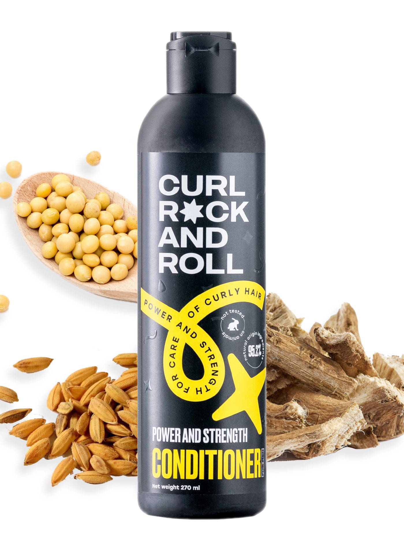 Curl Rock and Roll Hair Conditioner for Men - Strengthens and Protects - Paraben-Free, Sulfate-Free, 270 ml