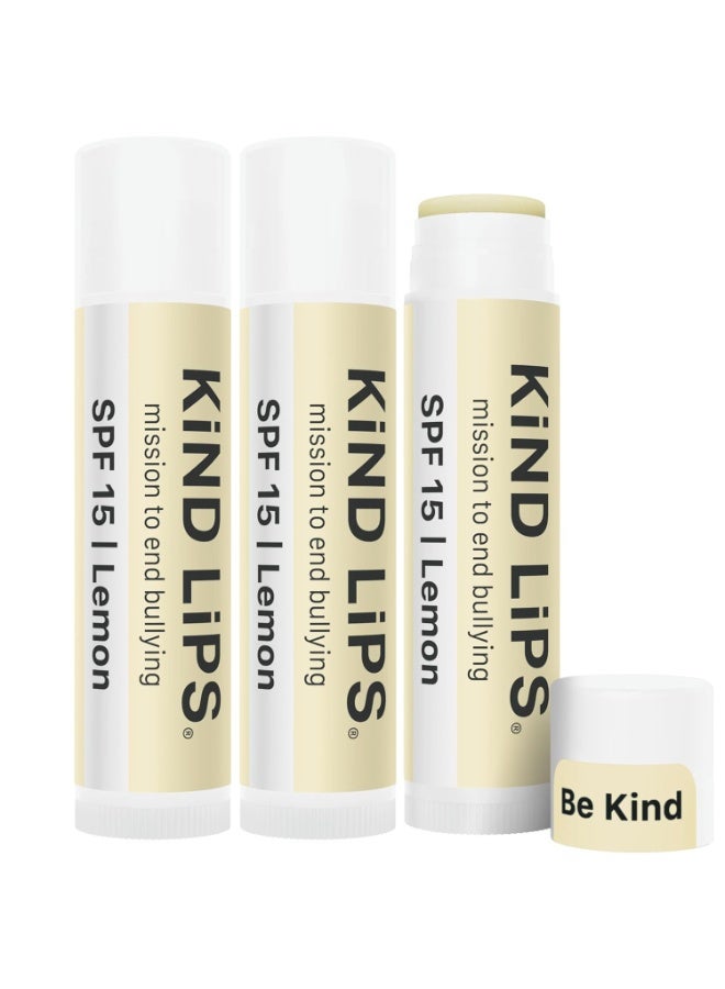 Kind Lips SPF 15 Zinc Oxide Lip Balm 3-Pack â€“ Clean Mineral Sun Protection for Dry Lips â€¢ Reef Safe, 100% Natural, Gluten-Free, Grain-Free â€¢ Made in USA â€¢ Premium chap stick Set