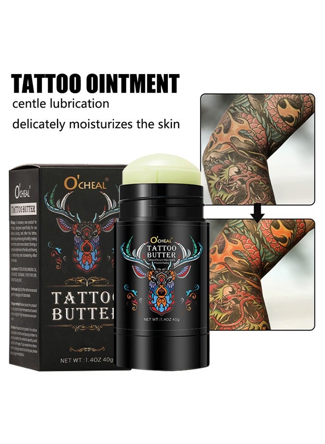 Tattoo Butter - Aftercare Tattoo Cream For Old And New Tattoo - Tattoo Aftercare Helps Heal& Prevents Fading- Natural Tattoo Care Balm Tattoo Cream 40G