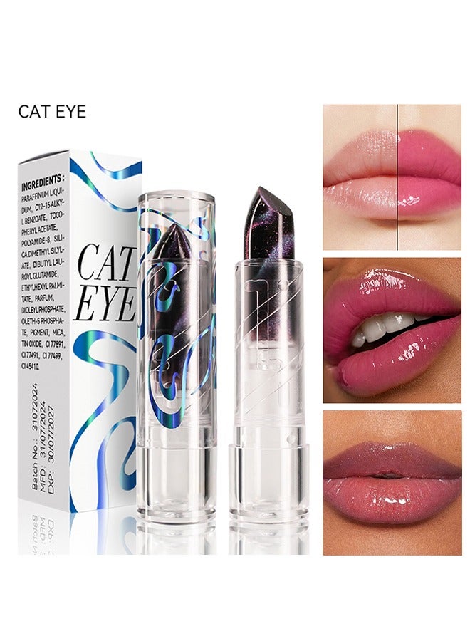 Cat Eye Changing Lipstick-Pink Lip Stain Long Lasting Creating Perfect Turning Red, Long Lasting Nourishing,Highly Pigmented For Daily Lip Makeup #01