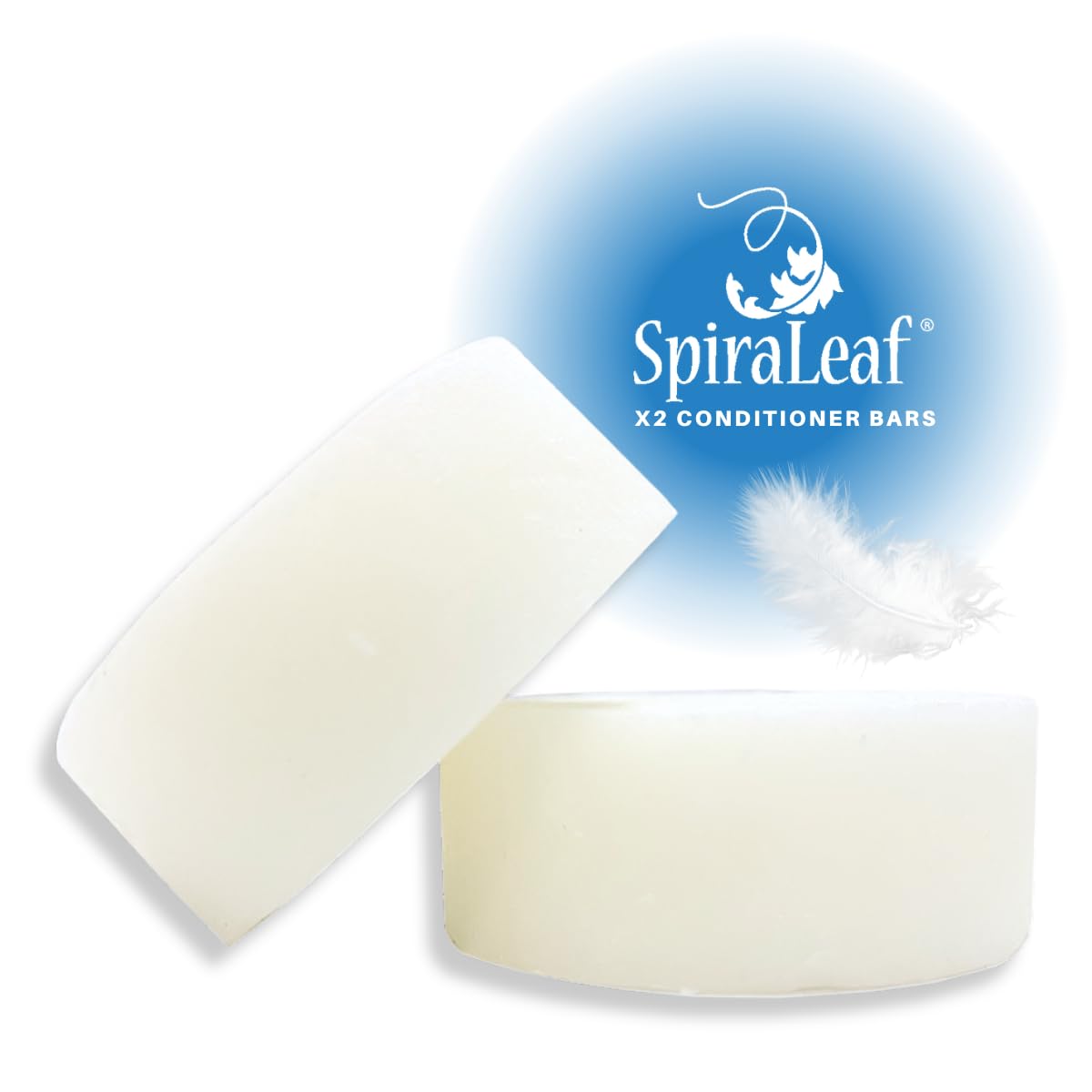 Spiraleaf Solid Conditioner Bars x2 â€“ UNSCENTED Conditioner Bars, All Hair Types, Rich Nourishing Oils, Fragrance-Free, Dye-Free, Concentrated Formula, Crafted in the USA