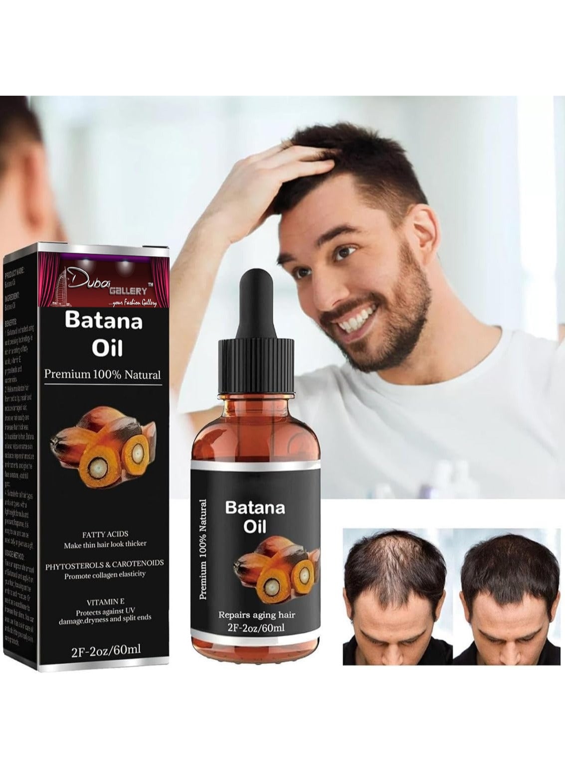 Batana Oil Organic Batana Oil for Healthy Hair, Natural Batana Oil Promotes Hair Wellness Enhances Hair & Skin Radiance for Men & Women