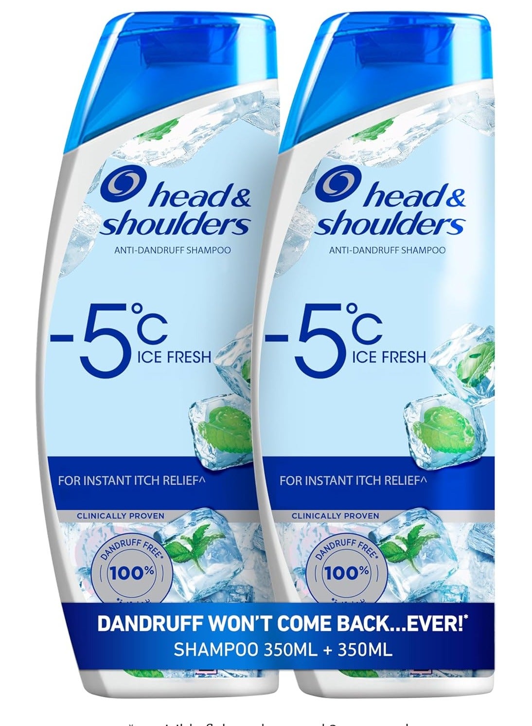 Ice Freshness Anti-Dandruff Shampoo for All Hair Types, 350 ml Pack of 2